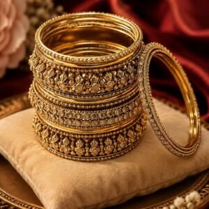 Antique Gold Designer Bangles Set